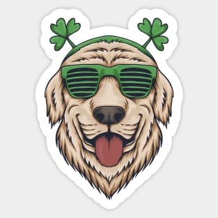 Irish Golden Retriever Funny St. Patrick's Day Gift Sticker